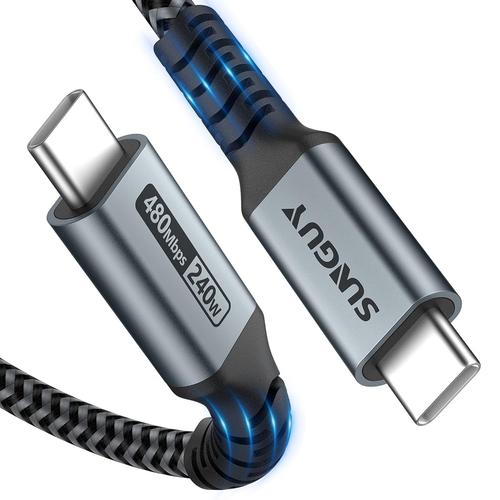 câble USB C vers USB C, 0.5M 240W PD3.1 USB C vers USB C câble de charge rapide, câble de charge USB C compatible pour MacBook Pro/Air, PAD Pro,Samsung, Google Pixel,Switch,Gaming Laptop etc.