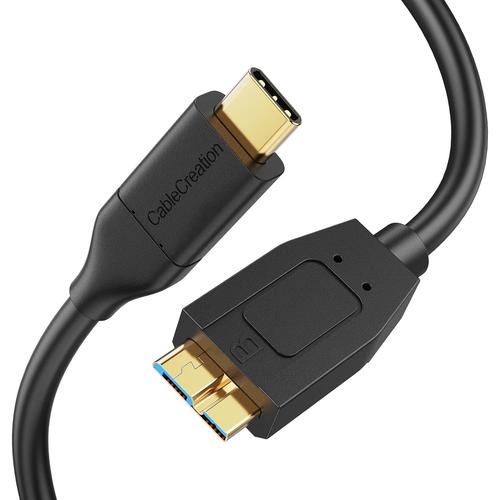 Câble USB Type C vers Micro USB 3.1(Gen2/10Gbps), Câble USB C pour Disque Dur Externe, Compatible avec MacBook(Pro), Dell XPS, Pixel, Huawei, OnePlus, Samsung etc, 1.2M/4pieds, Noir