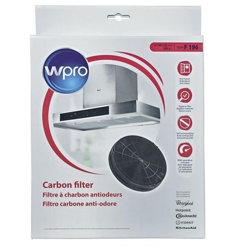 Filtre charbon rond type 196 (à l'unité) d'origine 196X32 mm Hotte (481281718552 484000008674 AEG ARISTON HOTPOINT ARTHUR MARTIN ELECTROLUX BEKO BOSCH CANDY DE DIETRICH ELECTROLUX FALCON INDESIT NEFF