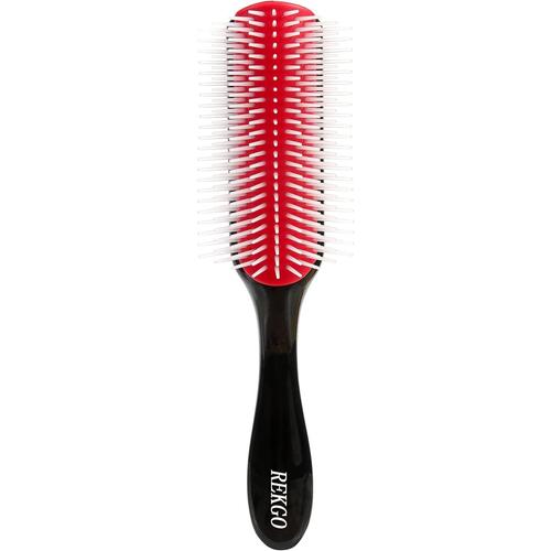 Brosse À Cheveux Classique Pour Cheveux Bouclés Secs Ou Humides. Brosse Noire À 9 Rangs Pour Démêler, Séparer Et Mettre En Forme. 