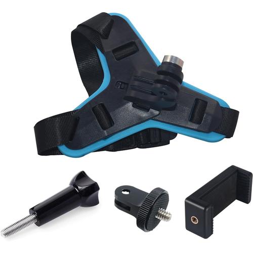 Support De Menton Pour Casque, Moto Fixation Du Menton, Sangle De Menton Pour Casque De Moto, Support Menton Avec Sangle, Kit D'accessoires Pour Caméra D'action, Ensemble De 4 Pièces