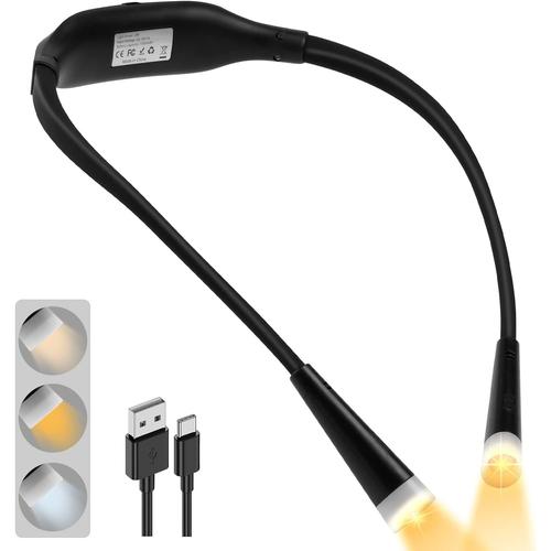 Lampe De Lecture De Cou Led, 3 Couleurs Appui Long Sur La Graduation Protection Des Yeux Lampe De Lecture, 1000mah Rechargeable Pliable Lampe Pour Lecture Au Lit, Camping, Couture, Cadeau