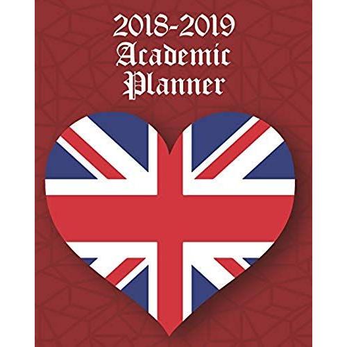 2018-2019 Academic Planner: Red Union Jack Heart Cover