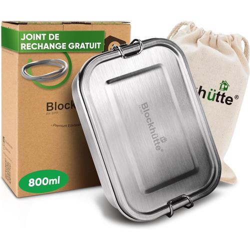 Argenté Blockhütte Boite A Tartine En Inox Avec 3 Compartiments I 800ml I Lunch Box Inox, Rangement Cuisine, Conservation Alimentaire, Idéal Pour Repas, Boite Gouter Enfant Et Fille, Hermétique