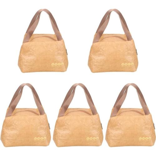 Marron Clairx5pcs Boîte De 5 Pièces Sac Fourre-Tout En Papier Sac À Lunch Sac À Lunch Pique- Sac De Pique- Thermique Para Hombres Travail Papier Extérieur