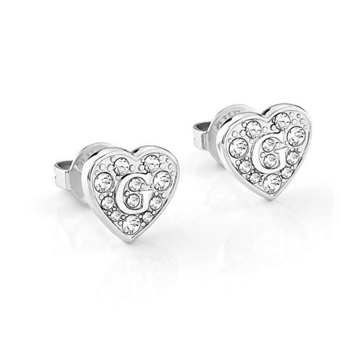 Boucled?Oreille Shine G Devinez Ube79072 Rhodium Coeur En Acier Inoxydable Plaqué Logo Swarovski