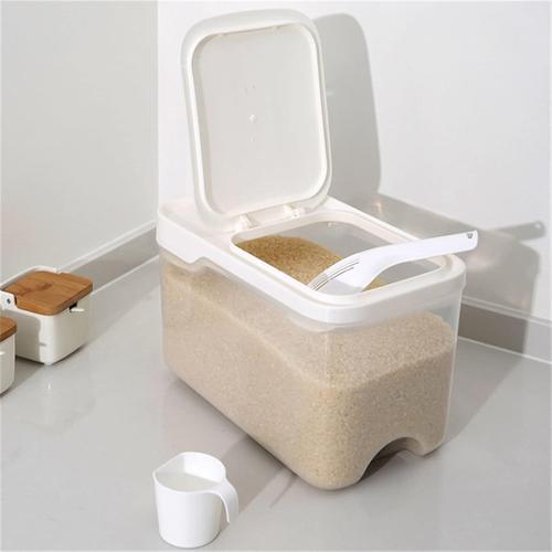 Light Grey Boite De Rangement Cuisine Godet De Riz Plastique Cuisine Cuisine Greffe Stockage Boîte Riz Conteneur De Riz Box Box Chien Nourriture Conteneur Cuisine Outil Pots Et Bocaux De