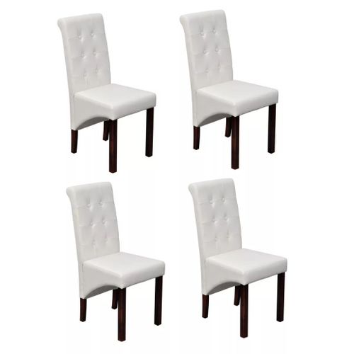 Chaises De Salle À Manger 4 Pcs Blanc Similicuir