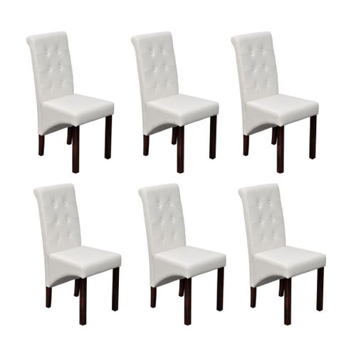 Chaises De Salle À Manger 6 Pcs Blanc Similicuir