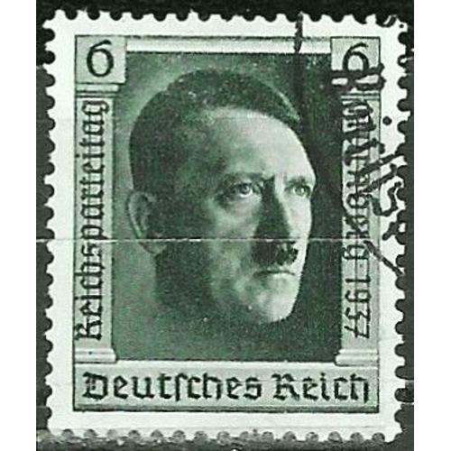 Allemagne, 3ème Reich 1937, Beau Timbre Issu Du Bloc Feuillet Yvert 11, Portrait Chancelier Hitler Pour Son 48ème Anniversaire Et 9ème Congrès Du Parti Nazi, Oblitéré, Tbe