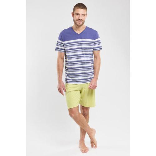 Pyjama Short - Coton Léger Homme Skipper/ Blanc/ Banana L