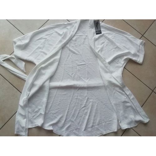 Veste - Kimono Court Blanc Taille 44 ( Voir Plus) Neuf Avec Étiquette!!