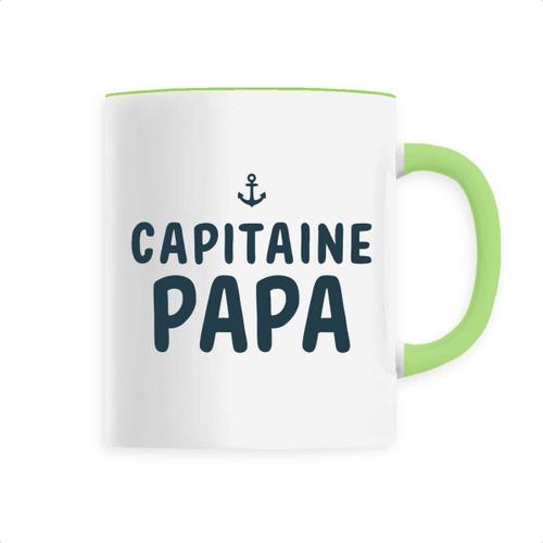 Mug "Capitaine Papa" - Confectionné En France - Tasse Originale En Céramique - Cadeau Anniversaire Papa Original Rigolo