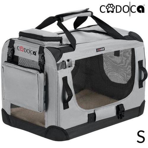 Cage De Transport Pliable Animaux Chien Chat 50x35x35 Cm Gris