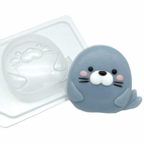 1pc Dessins Kawaii Animaux Bebe Lion De Mer Sceau En Plastique De Savon La Fabrication Du Chocolat De Gypse Moule De Qualite Alimentaire Moule 86x76x28mm Rakuten