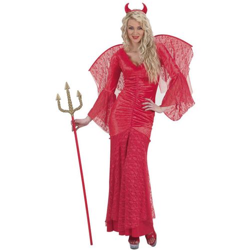 Déguisement Diablesse Dentelle Rouge Femme Halloween - Taille: L