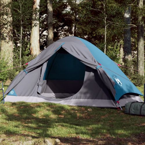 Vidaxl Tente De Camping À Dôme 4 Personnes Bleu Imperméable