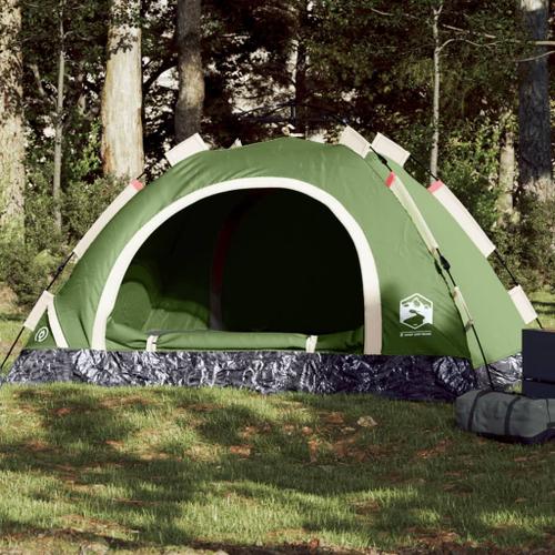 Vidaxl Tente De Camping 3 Personnes Vert Libération Rapide