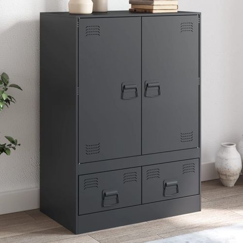 Vidaxl Buffet Haut Anthracite 67x39x95 Cm Acier