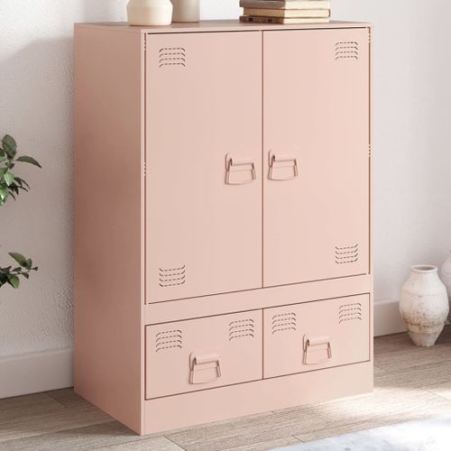 Vidaxl Buffet Haut Rose 67x39x95 Cm Acier