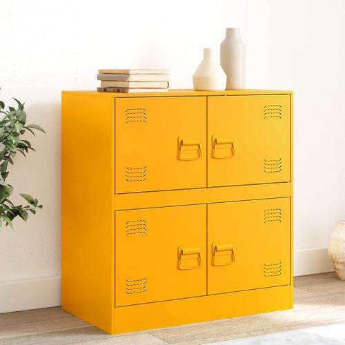 Vidaxl Buffet Jaune Moutarde 67x39x73 Cm Acier