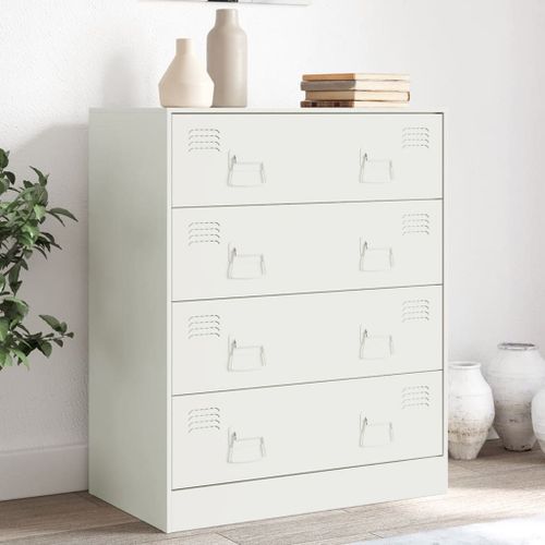 Vidaxl Buffet Blanc 67x39x83 Cm Acier