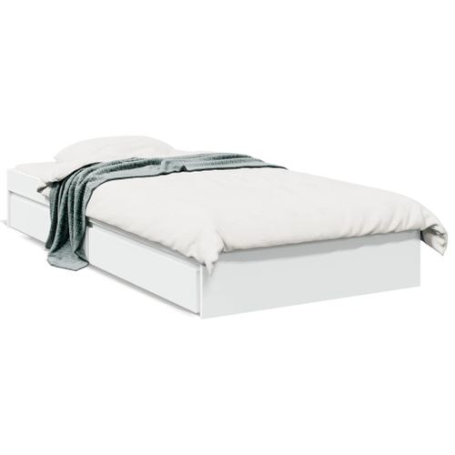 Vidaxl Cadre De Lit Avec Tiroirs Sans Matelas Blanc 90x200 Cm