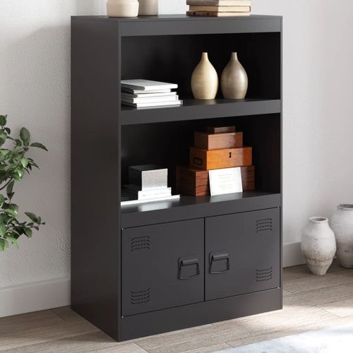 Vidaxl Buffet Noir 67x39x107 Cm Acier