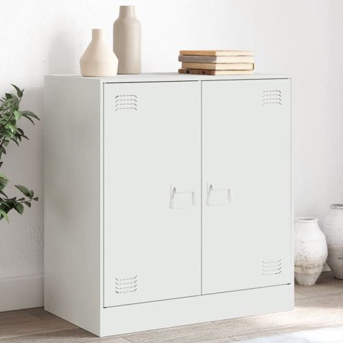 Vidaxl Buffet Blanc 67x39x73 Cm Acier