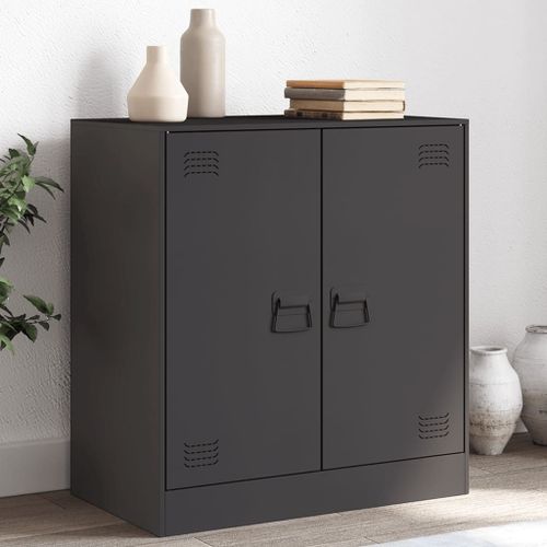 Vidaxl Buffet Noir 67x39x73 Cm Acier