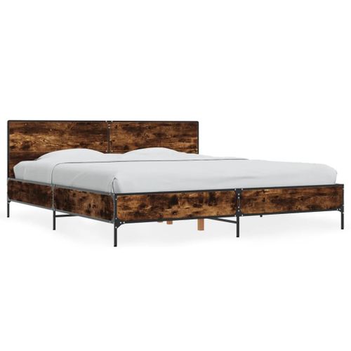 Vidaxl Cadre De Lit Sans Matelas Chêne Fumé 200x200 Cm
