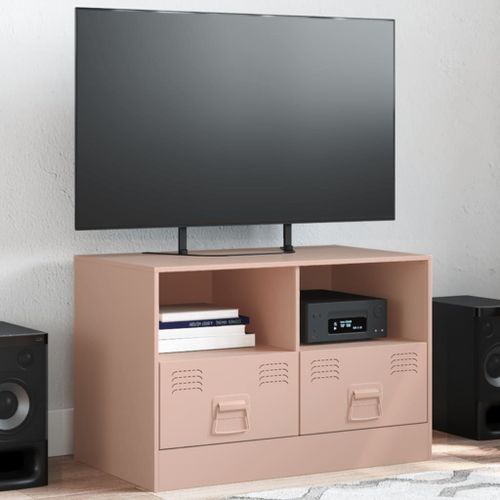 Vidaxl Meuble Tv Rose 67x39x44 Cm Acier