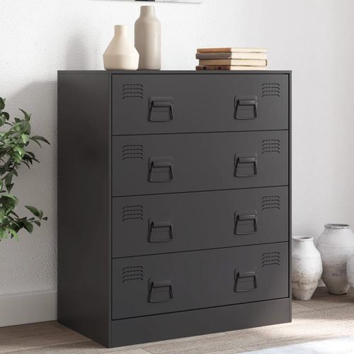 Vidaxl Buffet Noir 67x39x83 Cm Acier