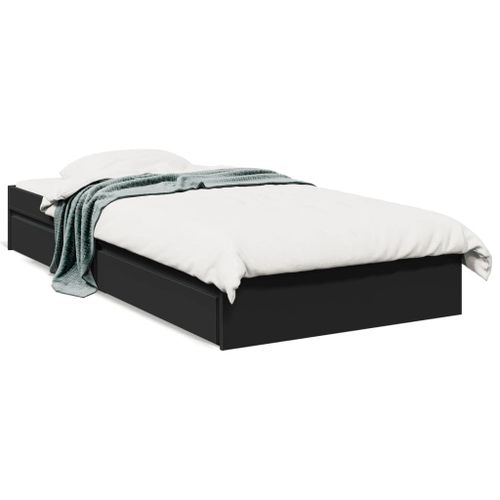 Vidaxl Cadre De Lit Avec Tiroirs Sans Matelas Noir 90x190 Cm