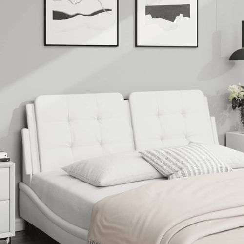 Vidaxl Coussin De Tête De Lit Blanc 120 Cm Similicuir