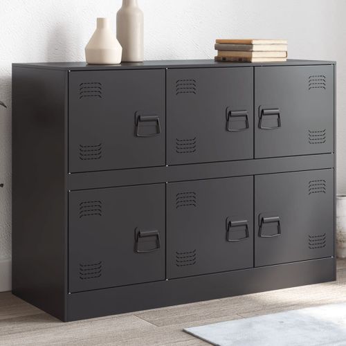 Vidaxl Buffet Noir 99x39x73 Cm Acier
