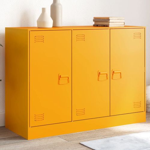 Vidaxl Buffet Jaune Moutarde 99x39x73 Cm Acier