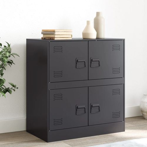 Vidaxl Buffet Noir 67x39x73 Cm Acier