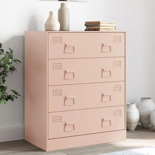 Vidaxl Buffet Rose 67x39x83 Cm Acier