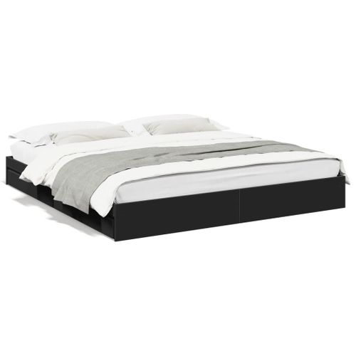 Vidaxl Cadre De Lit Avec Tiroirs Sans Matelas Noir 180x200 Cm