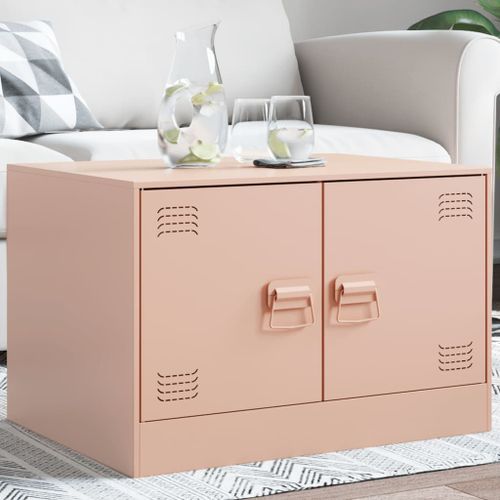 Vidaxl Table Basse Rose 67x50x44 Cm Acier