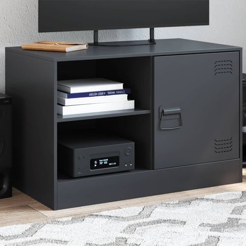 Vidaxl Meuble Tv Noir 67x39x44 Cm Acier