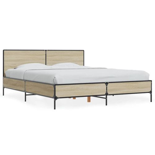 Vidaxl Cadre De Lit Sans Matelas Chêne Sonoma 150x200 Cm