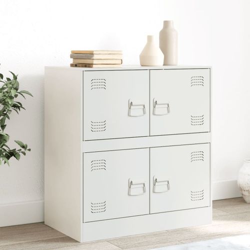 Vidaxl Buffet Blanc 67x39x73 Cm Acier
