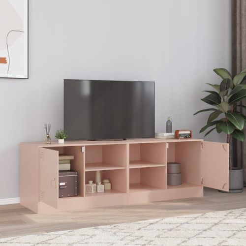Vidaxl Meubles Tv 2 Pcs Rose 67x39x44 Cm Acier