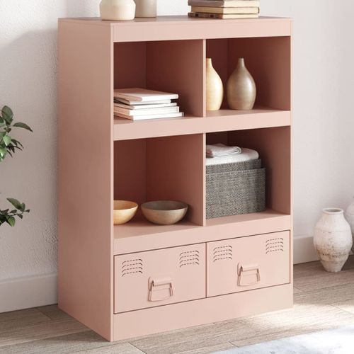 Vidaxl Buffet Haut Rose 67x39x95 Cm Acier