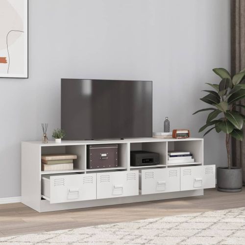 Vidaxl Meubles Tv 2 Pcs Blanc 67x39x44 Cm Acier