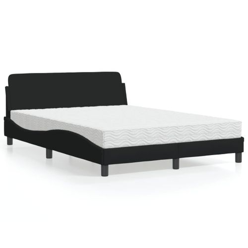 Vidaxl Lit Avec Matelas Noir 120x200 Cm Tissu