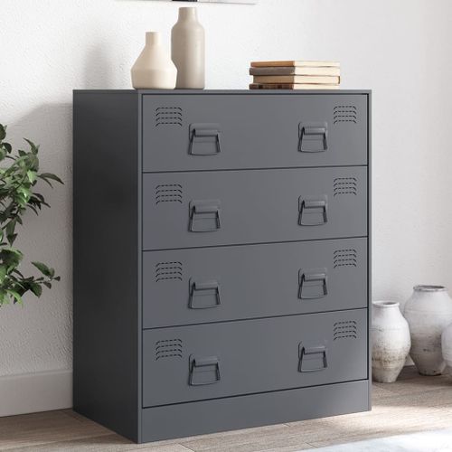 Vidaxl Buffet Anthracite 67x39x83 Cm Acier