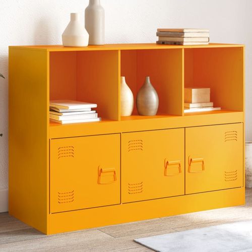 Vidaxl Buffet Jaune Moutarde 99x39x73 Cm Acier